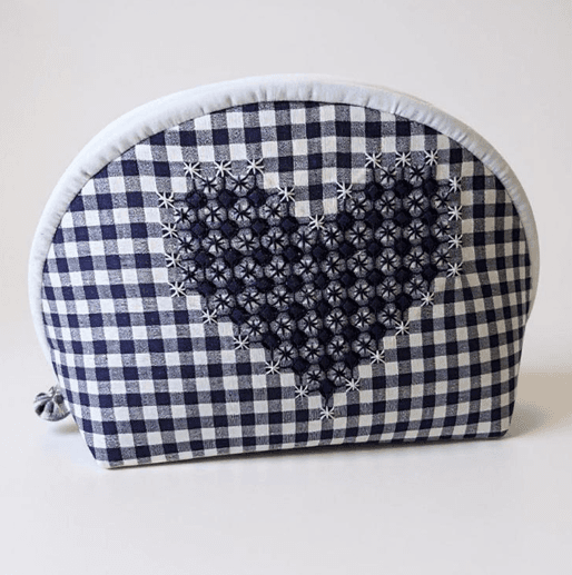 Depression Lace class gingham embroidery example